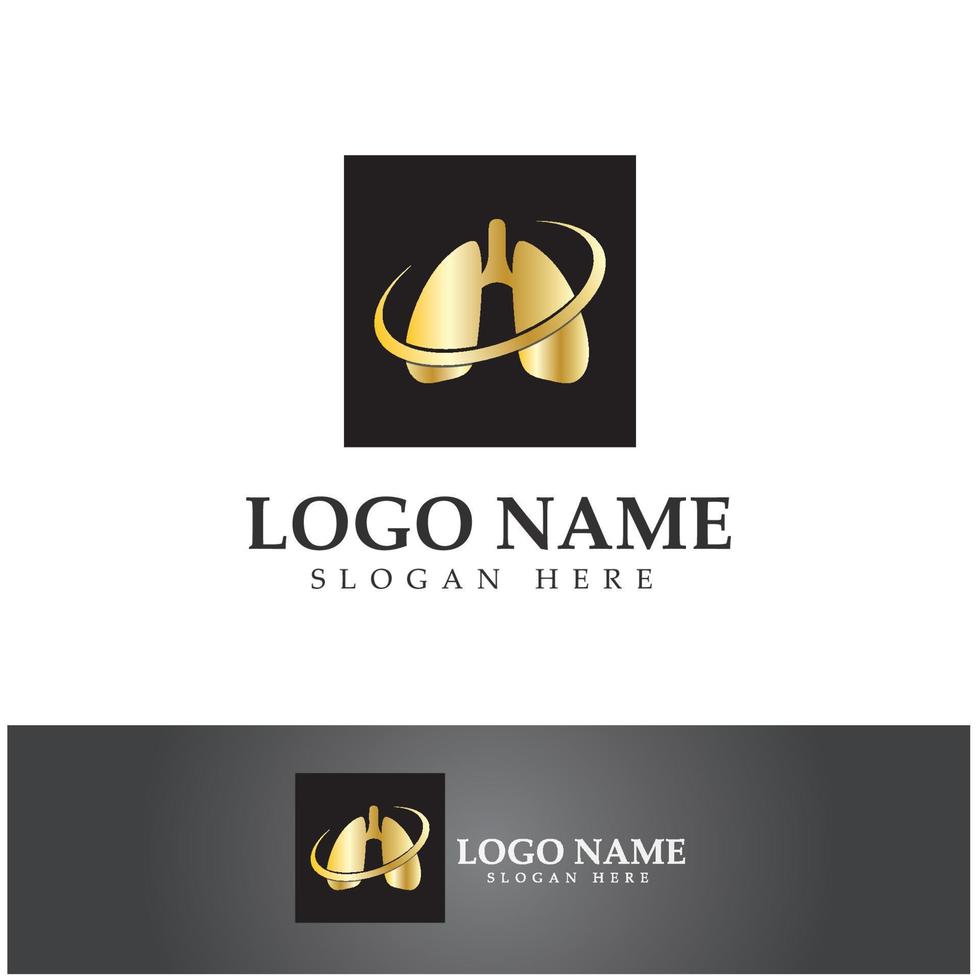 longgezondheid en zorg logo sjabloon, embleem, ontwerpconcept, creatief symbool, pictogram, vectorillustratie. vector