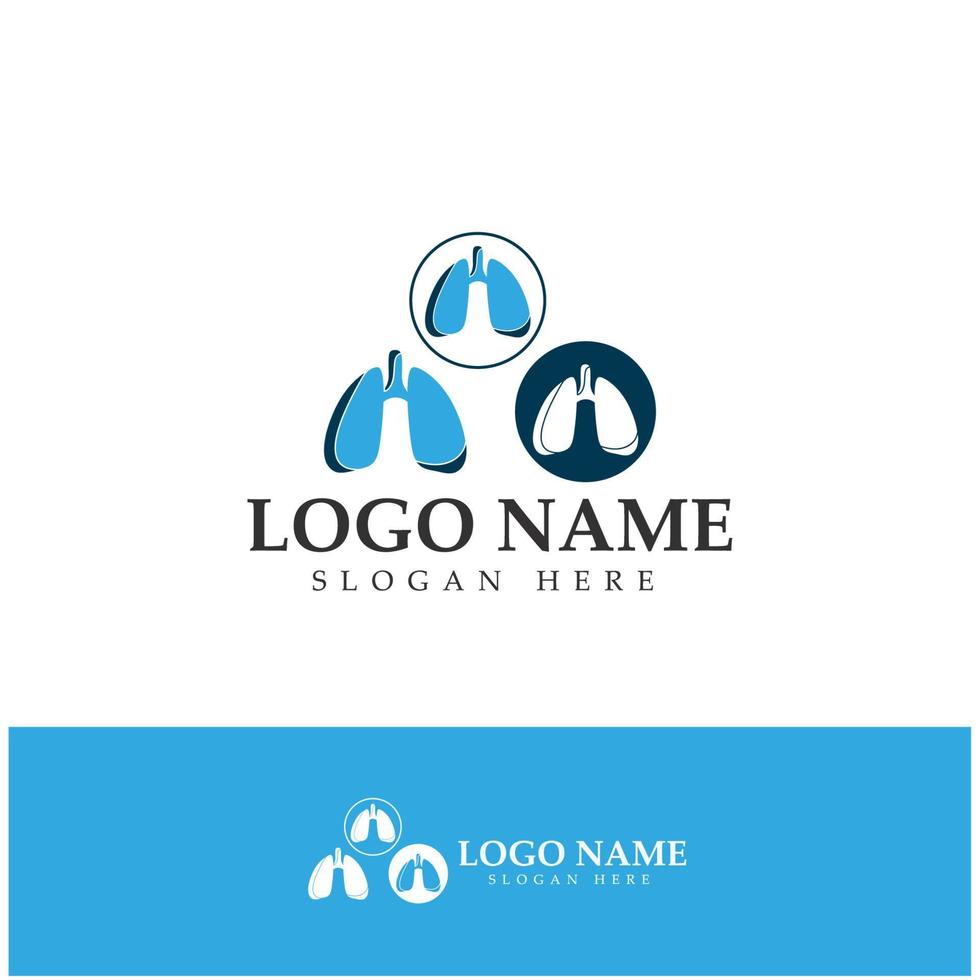 longgezondheid en zorg logo sjabloon, embleem, ontwerpconcept, creatief symbool, pictogram, vectorillustratie. vector