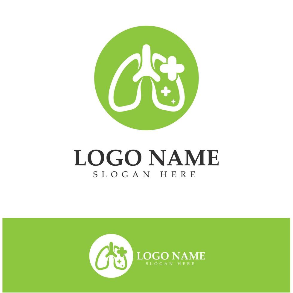 longgezondheid en zorg logo sjabloon, embleem, ontwerpconcept, creatief symbool, pictogram, vectorillustratie. vector