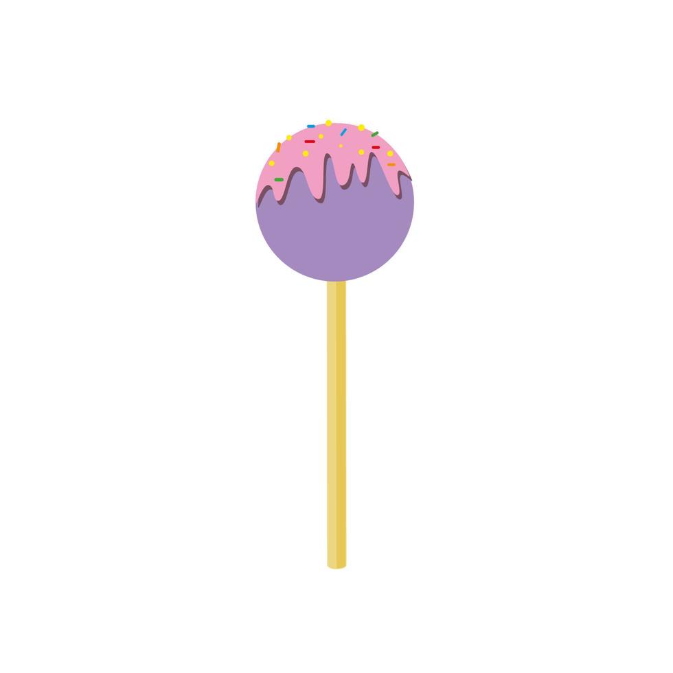 roze lolly's met zoete kruimels op een witte achtergrond. vector