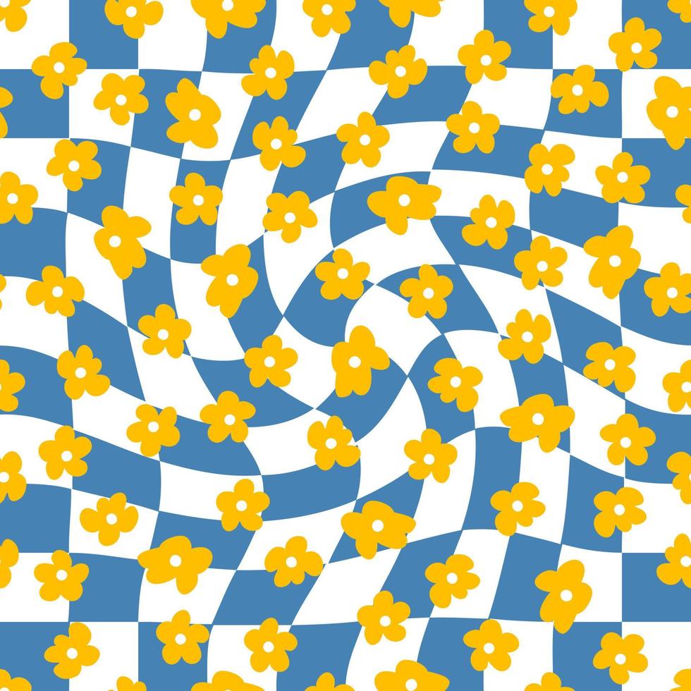 eenvoudig bloemen naadloos patroon met kleine bloemen in de stijl van de jaren 70. vector