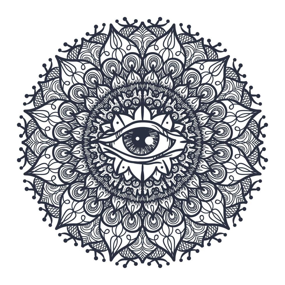 alle wakend oog in mandala vector