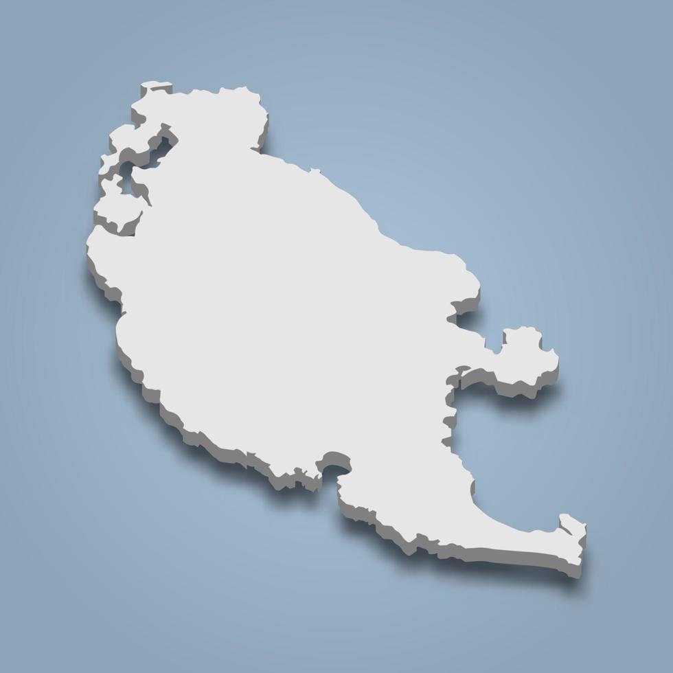 3d isometrische kaart van san juan is een eiland in san juan eilanden, washington vector