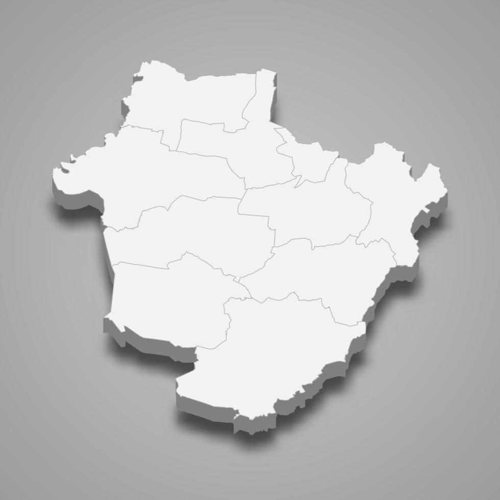 3d isometrische kaart van hajdu-bihar is een provincie van hongarije vector