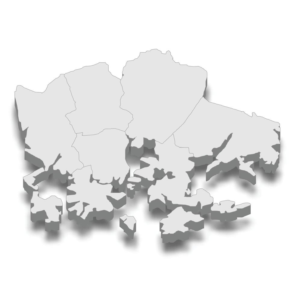 3d isometrische kaart van de stad helsinki is een hoofdstad van finland vector