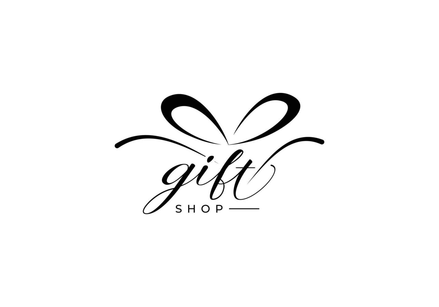 cadeauwinkel eerste handschrift vector logo ontwerp, cadeauwinkel logo ontwerp, cadeau vector logo ontwerp