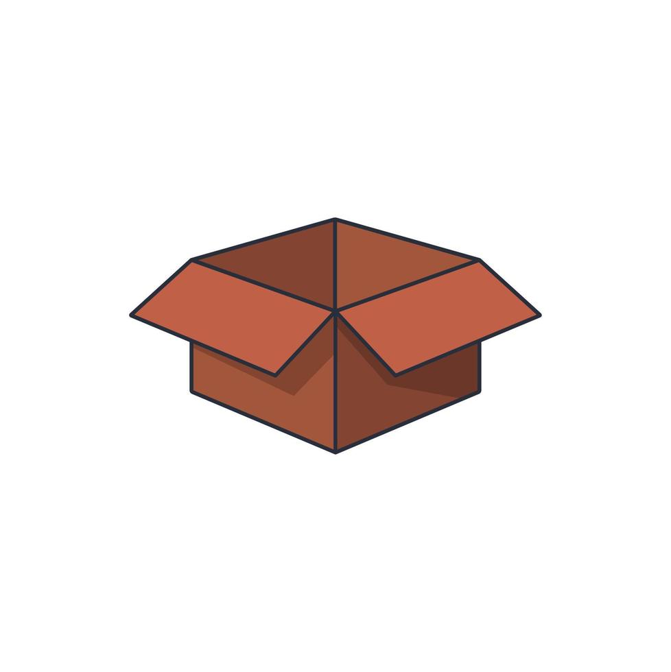 gekleurde dunne icoon van open doos, business en transport concept vectorillustratie. vector