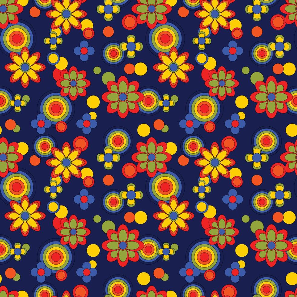 abstract bloem groovy psychedelisch patroon. vector