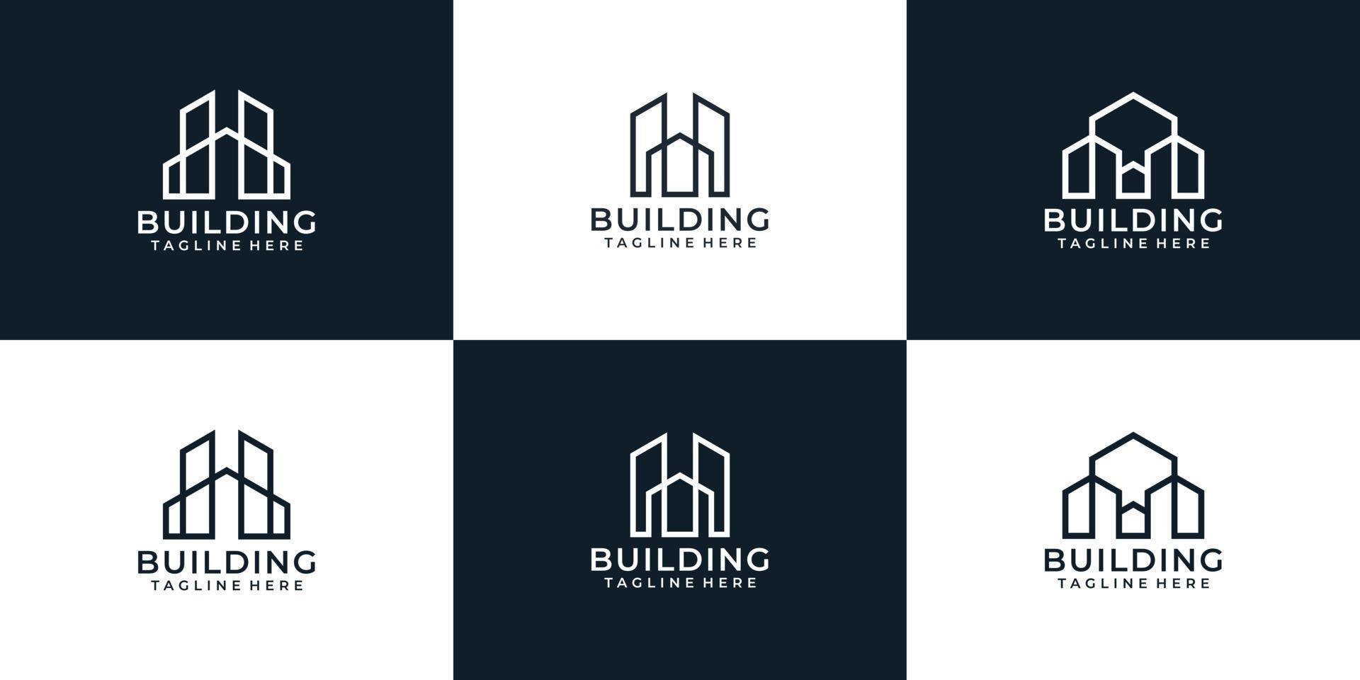 set van architectuur logo ontwerp vector