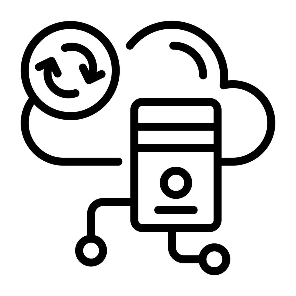 download lineair pictogram van cloud-upgrade vector