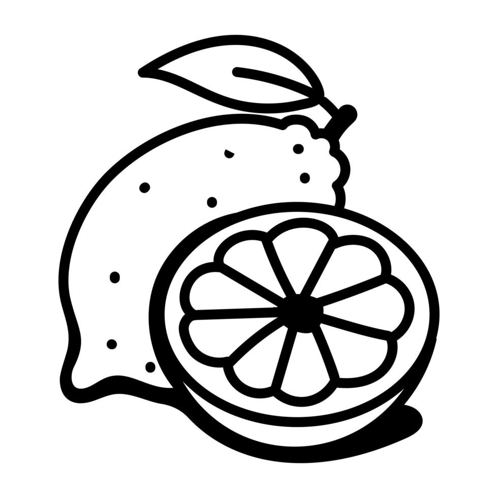 citrusvruchten, doodle icoon van citroen vector