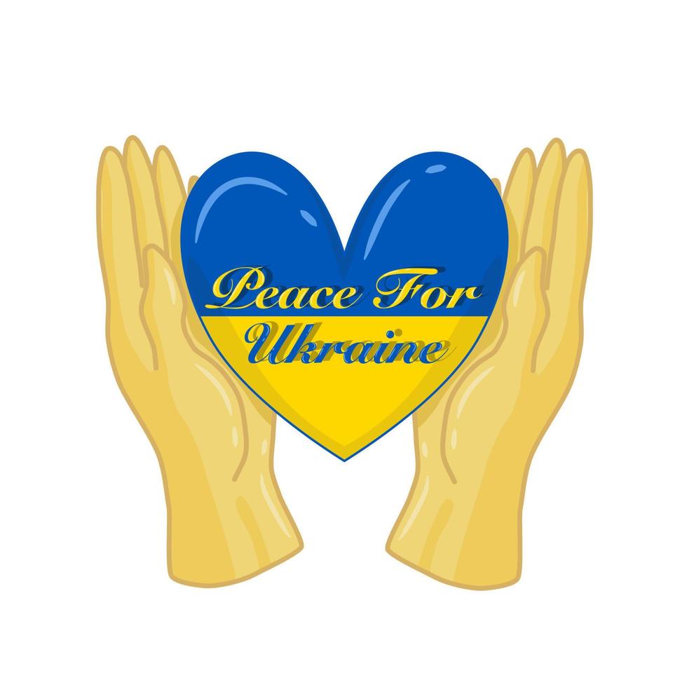 illustratie vrede voor Oekraïne met twee handen en liefde vector