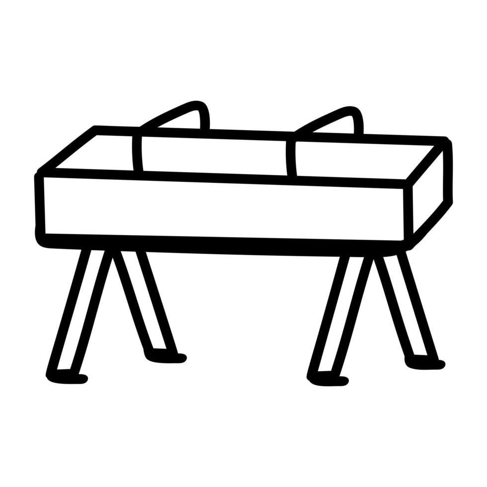 creatief ontworpen doodle icoon van gym bench vector