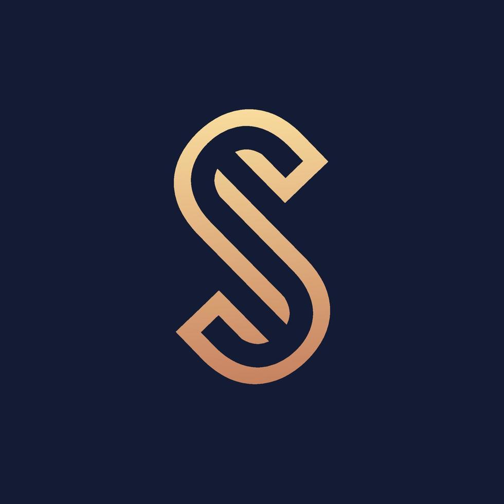 s logo monogram met gouden kleur vector