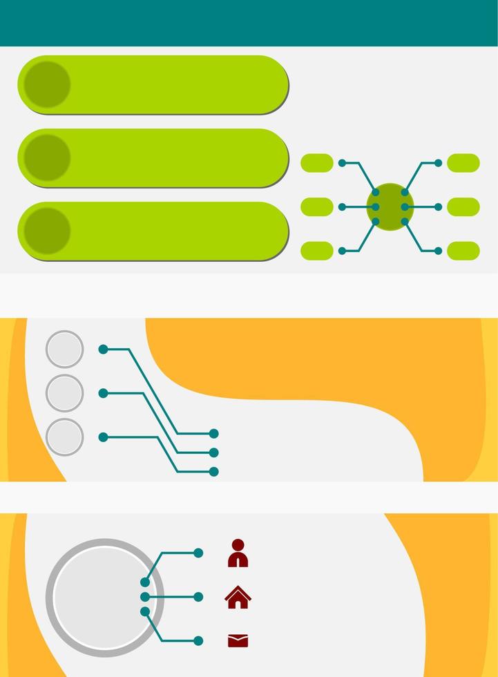 bewerkbare drie infographic vectorbannersjablonen in aantrekkelijke stijl vector