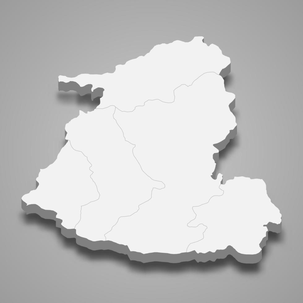 3d isometrische kaart van shida kartli is een regio van georgië vector