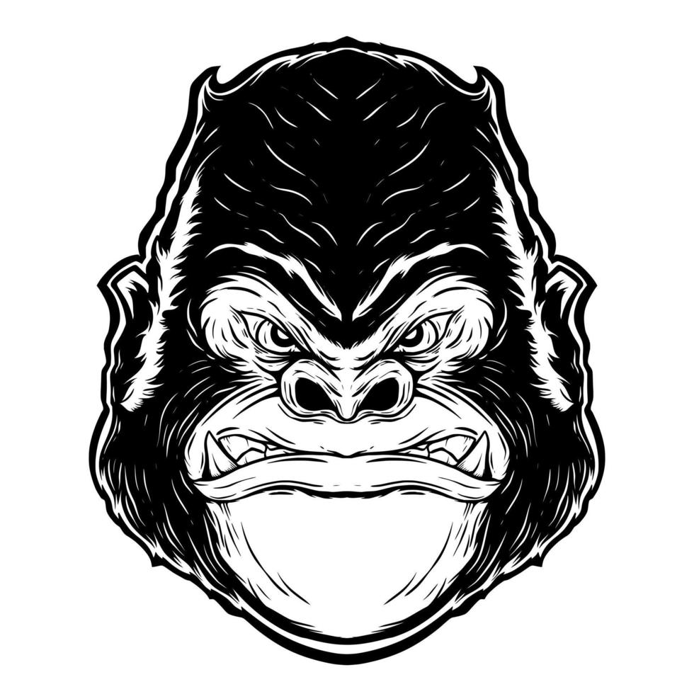 gorilla hoofd illustratie mascotte digitale tekening vector