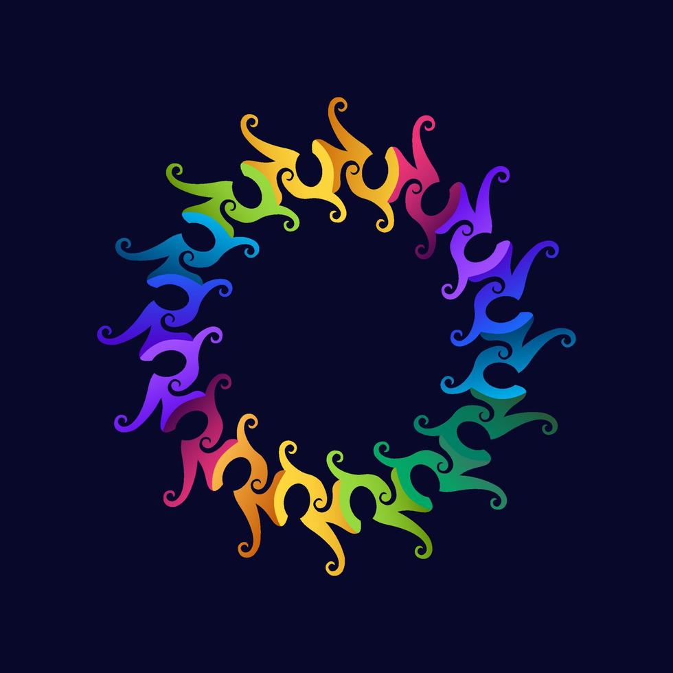 ornament regenboog logo vector