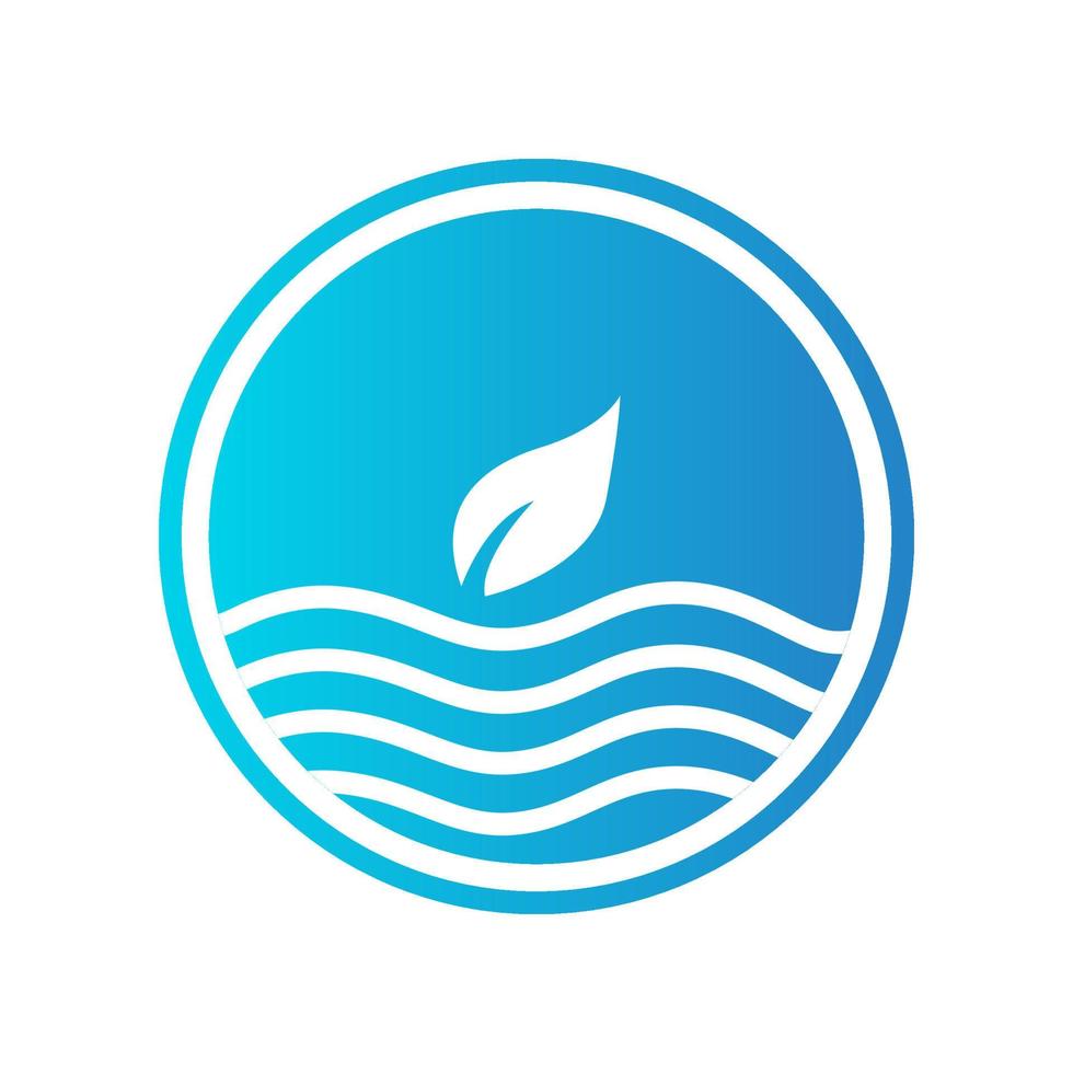 water en blad logo vector