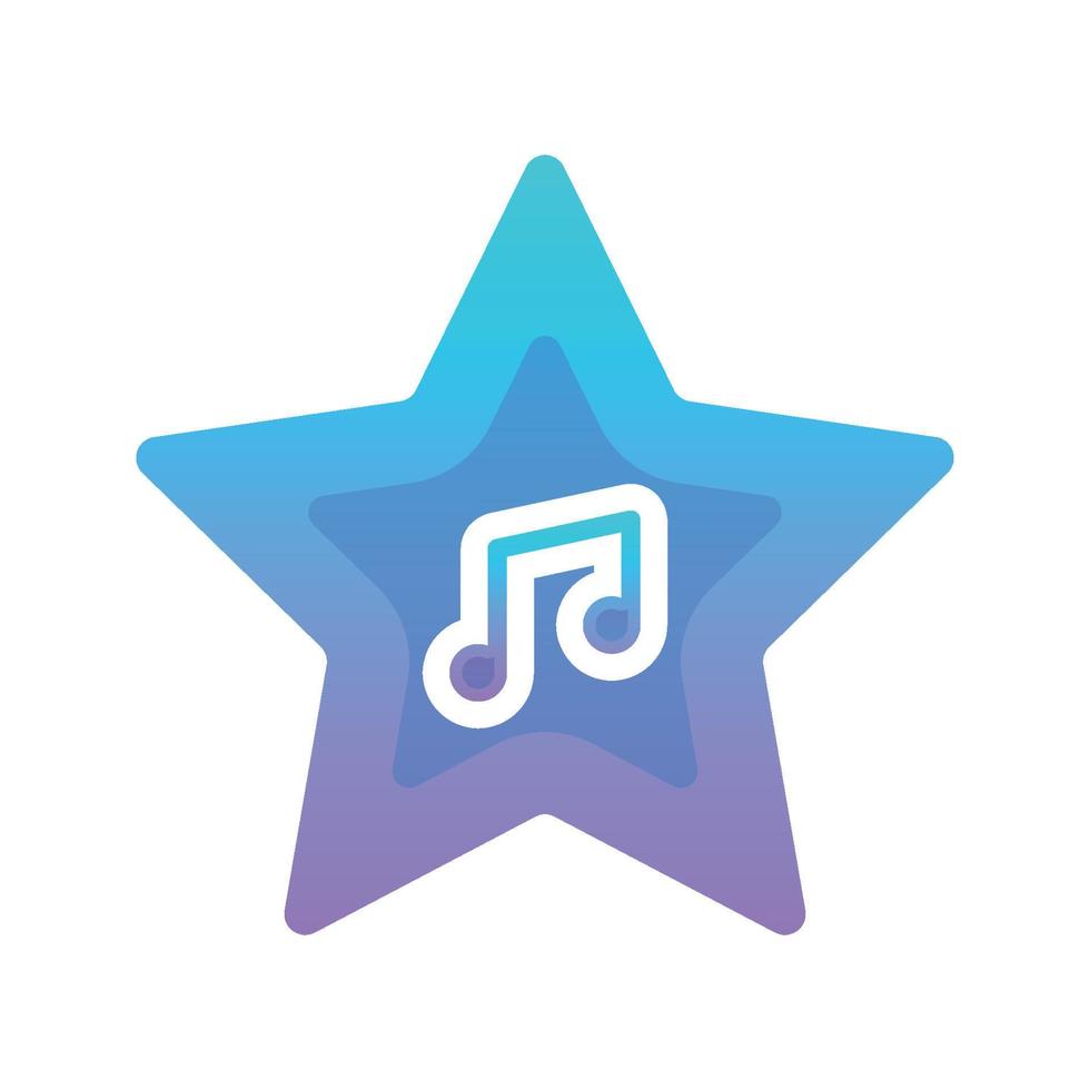 muziek ster logo gradiënt ontwerp sjabloon pictogram vector