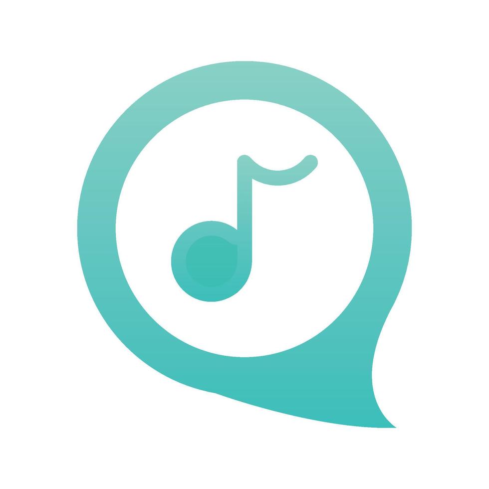 muziek chat logo verloop ontwerp sjabloon pictogram vector