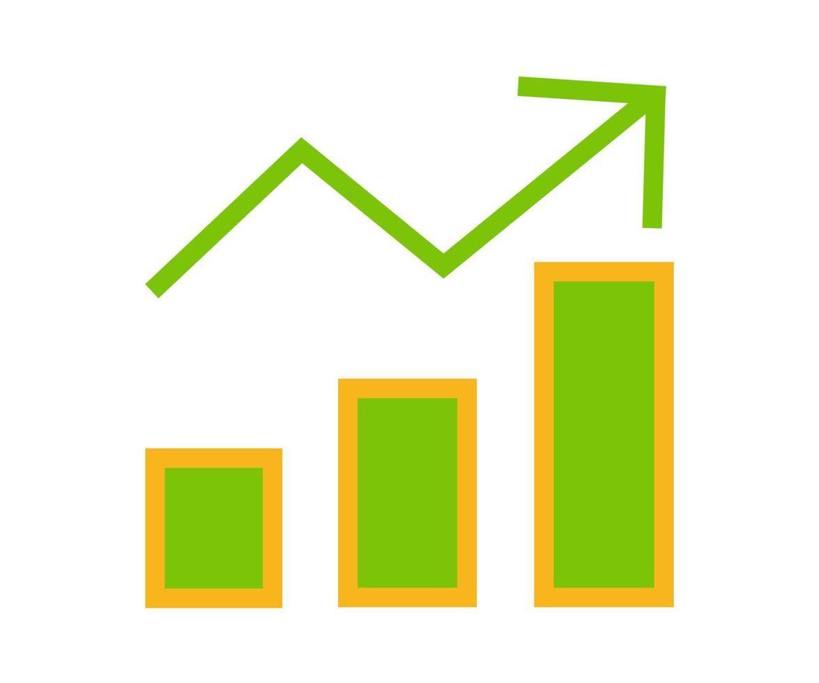 vectorontwerp, pictogram of symbool van stijgende grafiekvorm vector