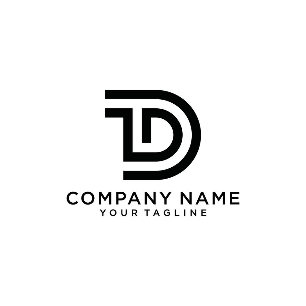 TD of DT brief logo ontwerp vector. vector