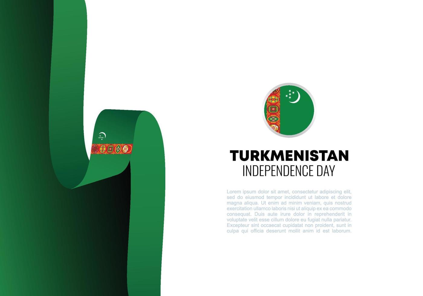 Turkmenistan onafhankelijkheidsdag nationale viering op 27 september. vector