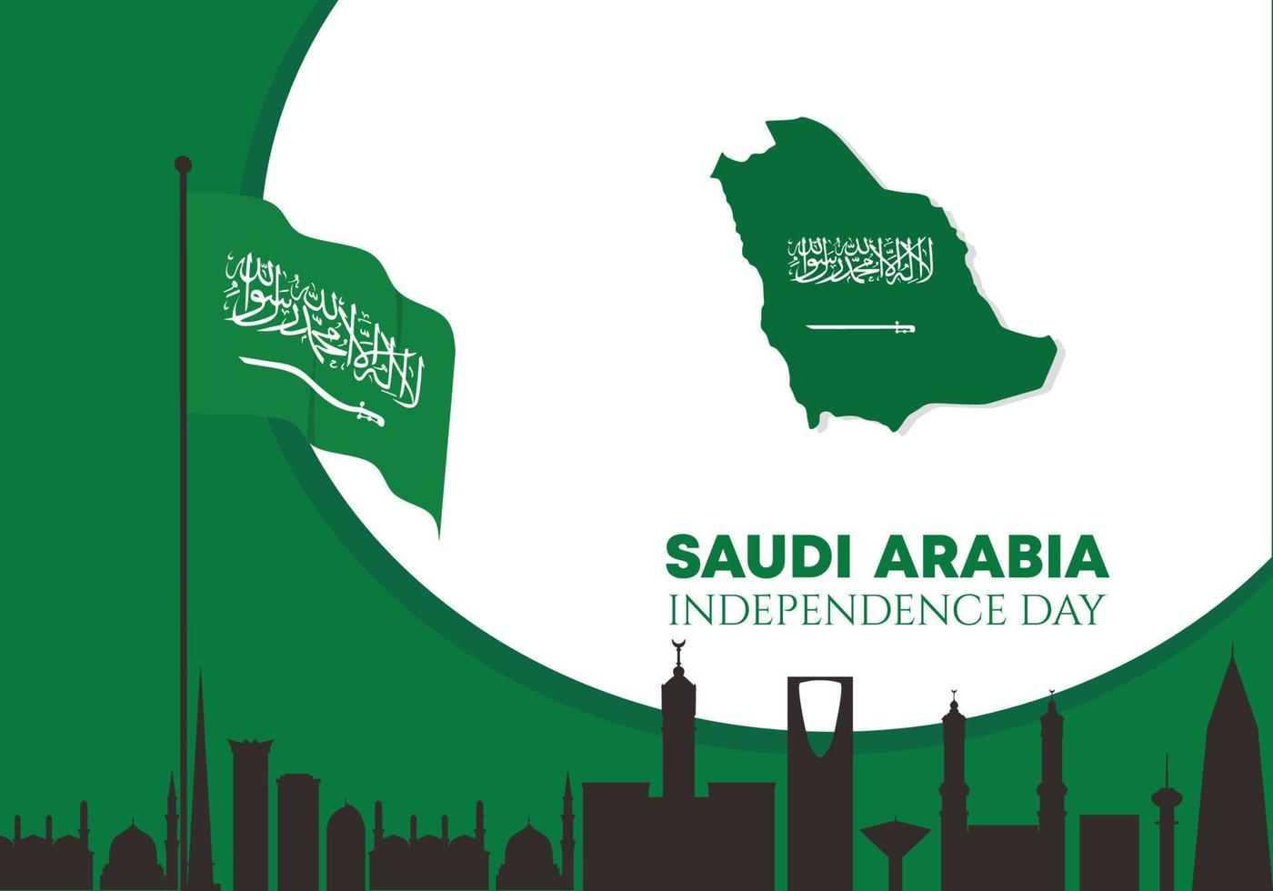 Saoedi-Arabië Onafhankelijkheidsdag achtergrond met Arabische vlag. vector