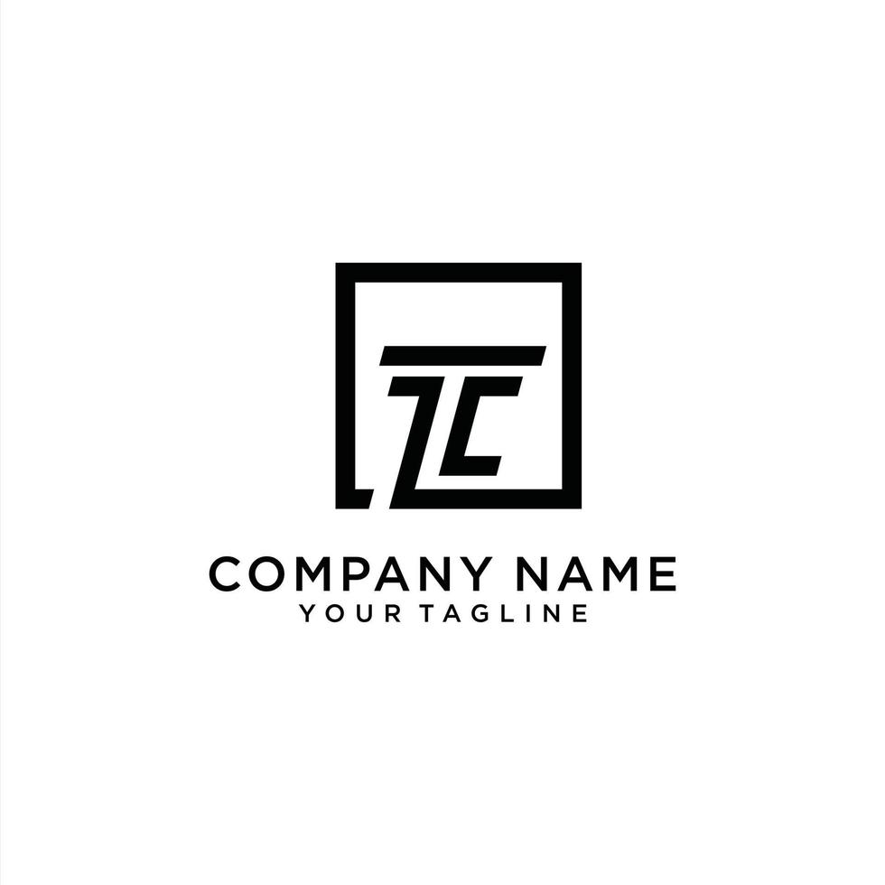 tc of ct brief logo ontwerpconcept. vector