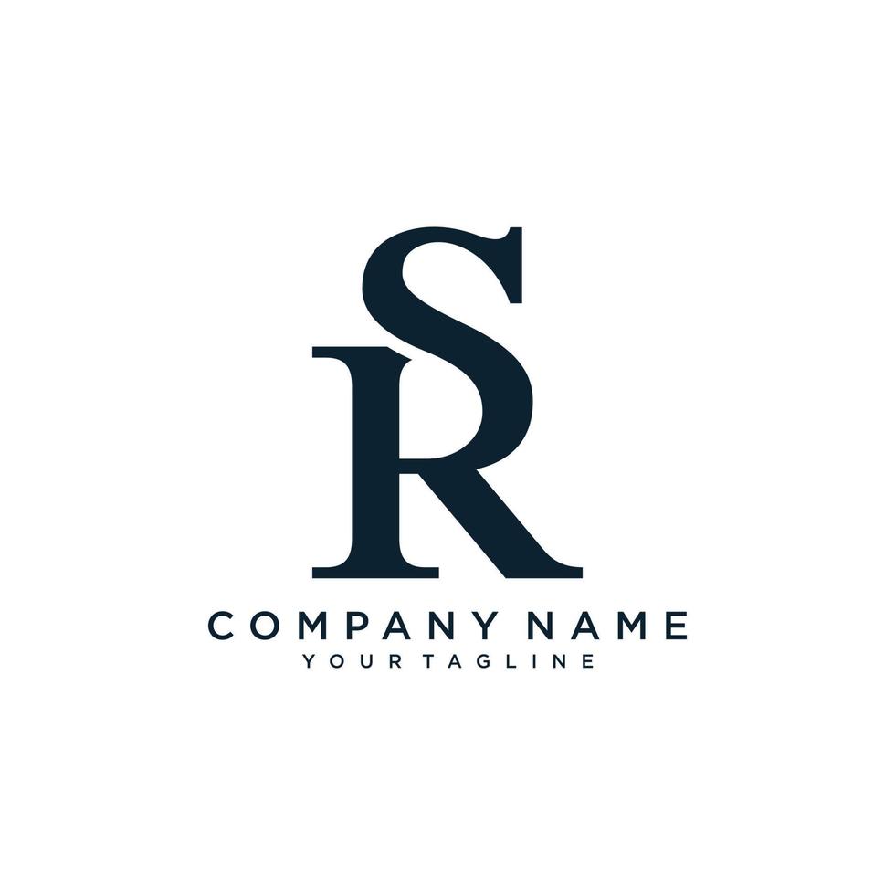 sr of rs brief logo ontwerp vector. vector