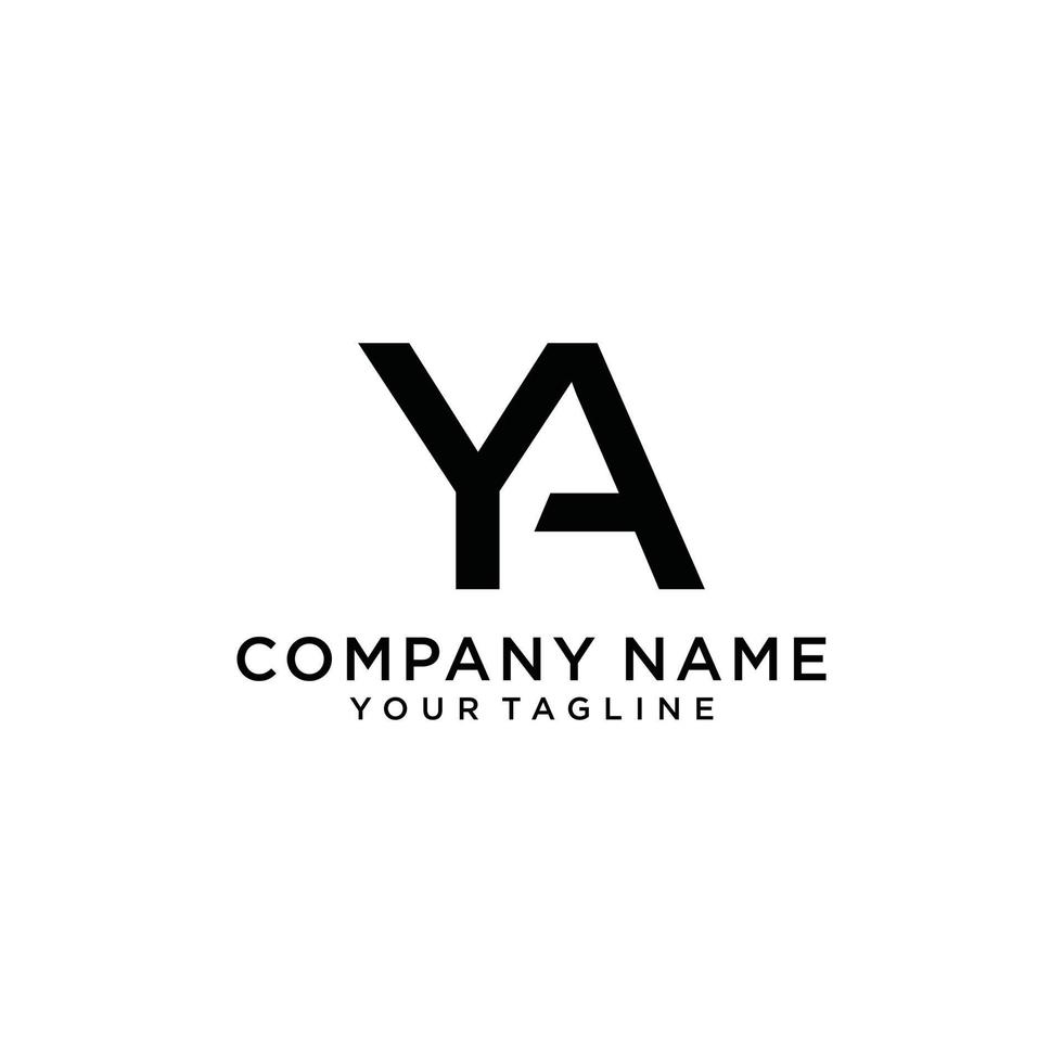 ya of ay brief logo ontwerp vector. vector