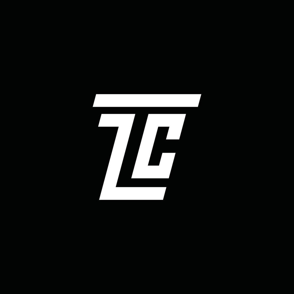 tc of ct brief logo ontwerpconcept. vector