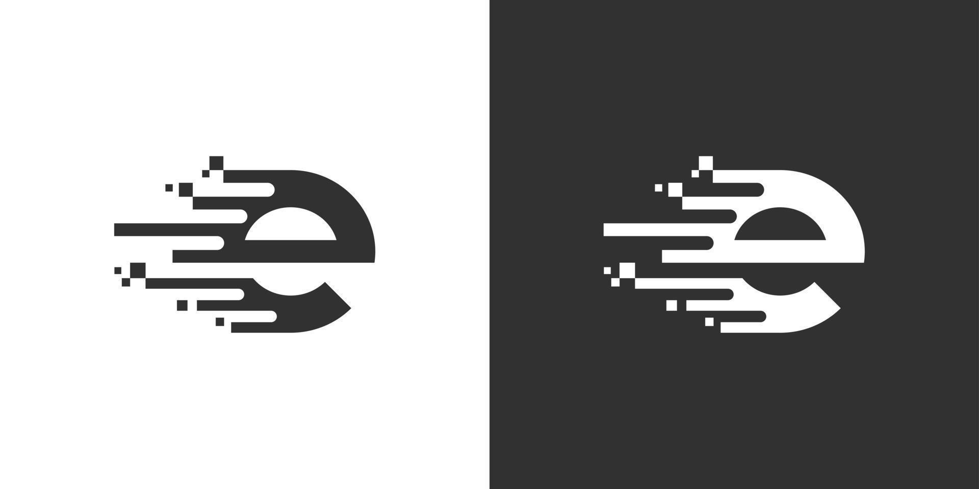 letter e snel logo ontwerpconcept. letter e technologie vector logo ontwerp.