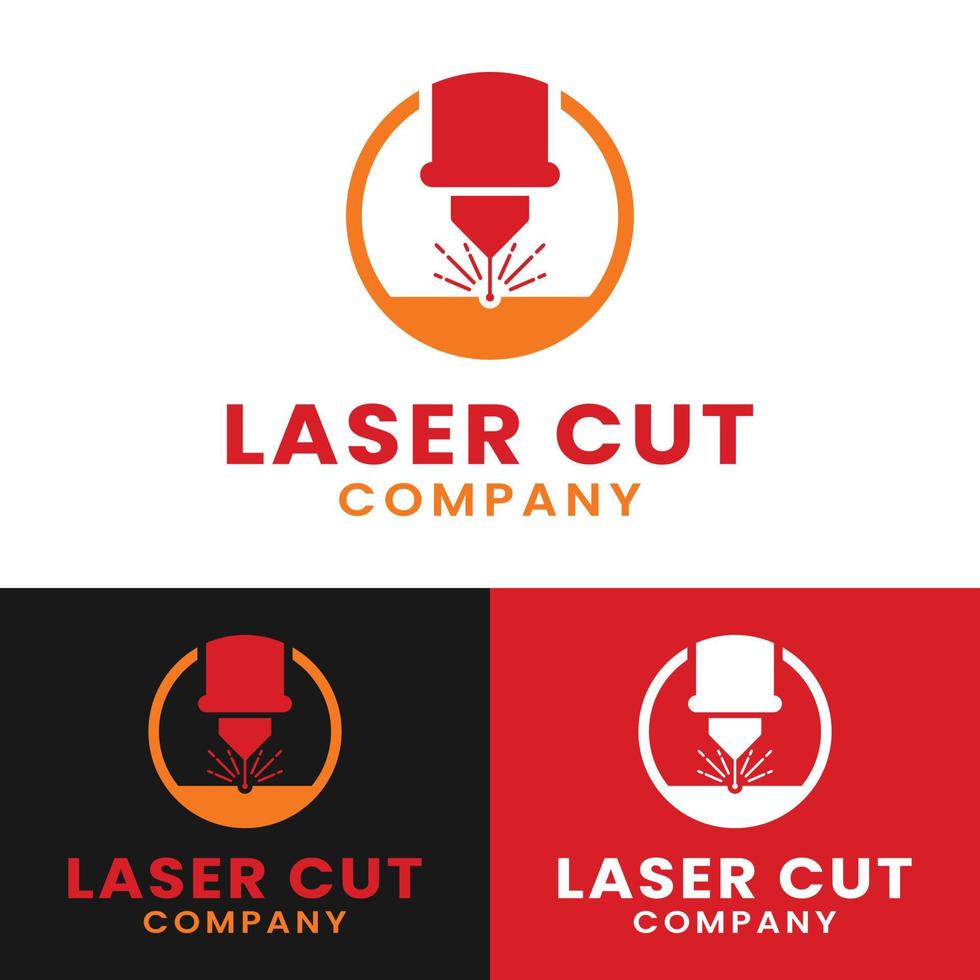 laserstraal snijden gravure logo ontwerpsjabloon vector