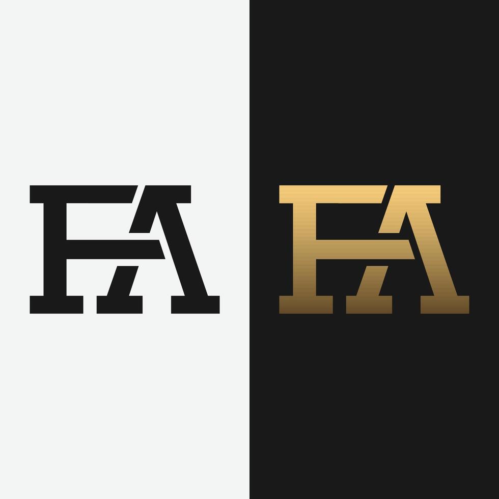 fa fa af brief monogram logo ontwerpsjabloon vector