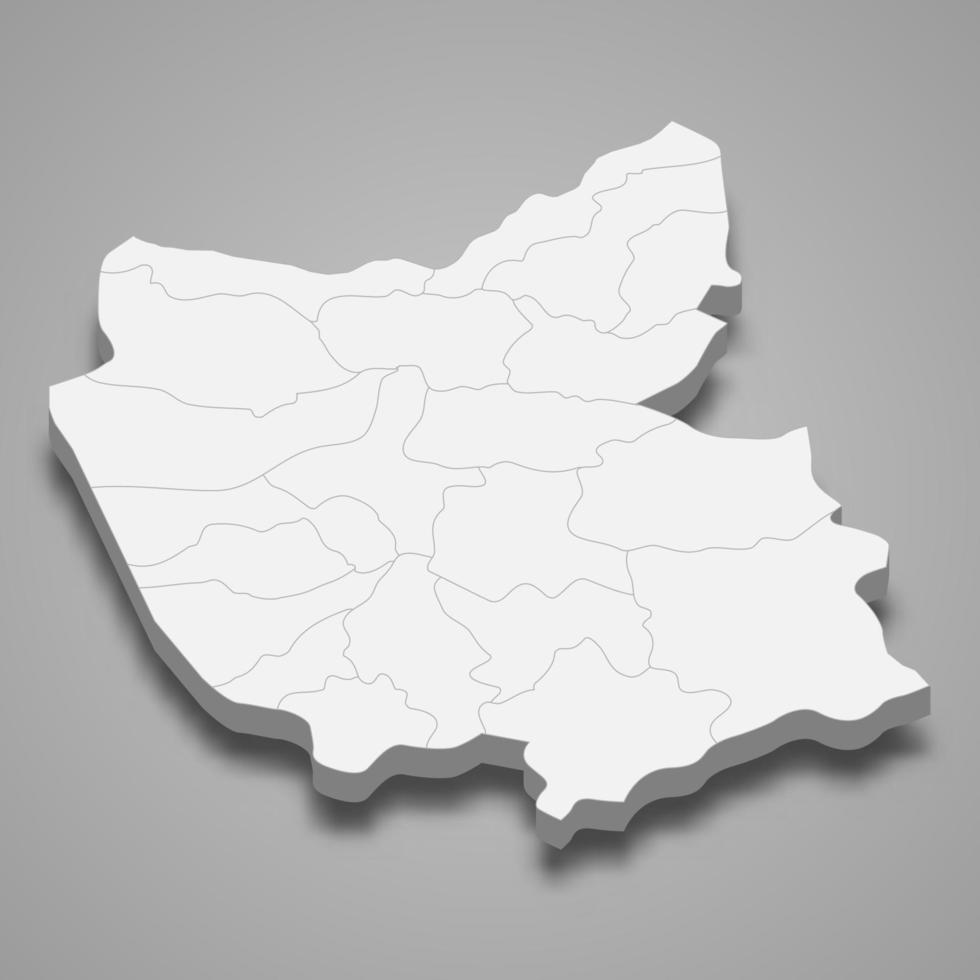 3d isometrische kaart van oost-azerbeidzjan is een provincie van iran vector