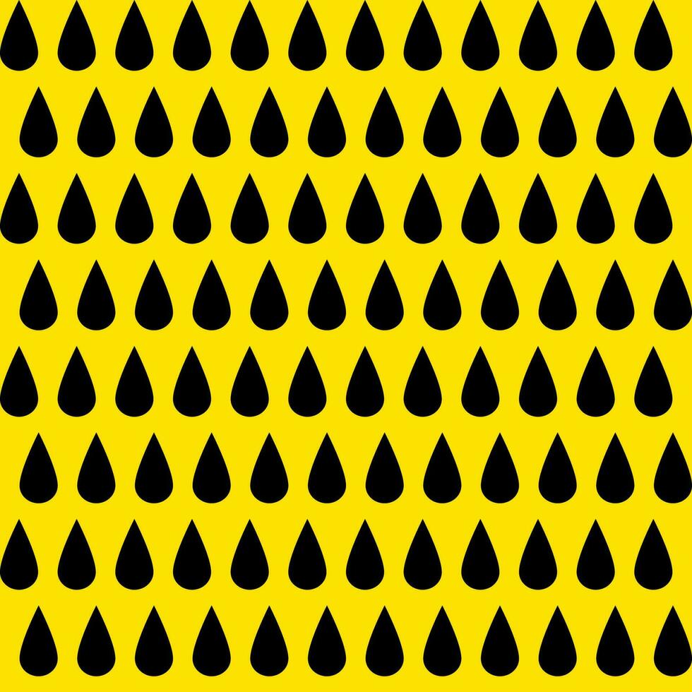 naadloze achtergrond gele achtergrond zwart waterdruppelpatroon vector
