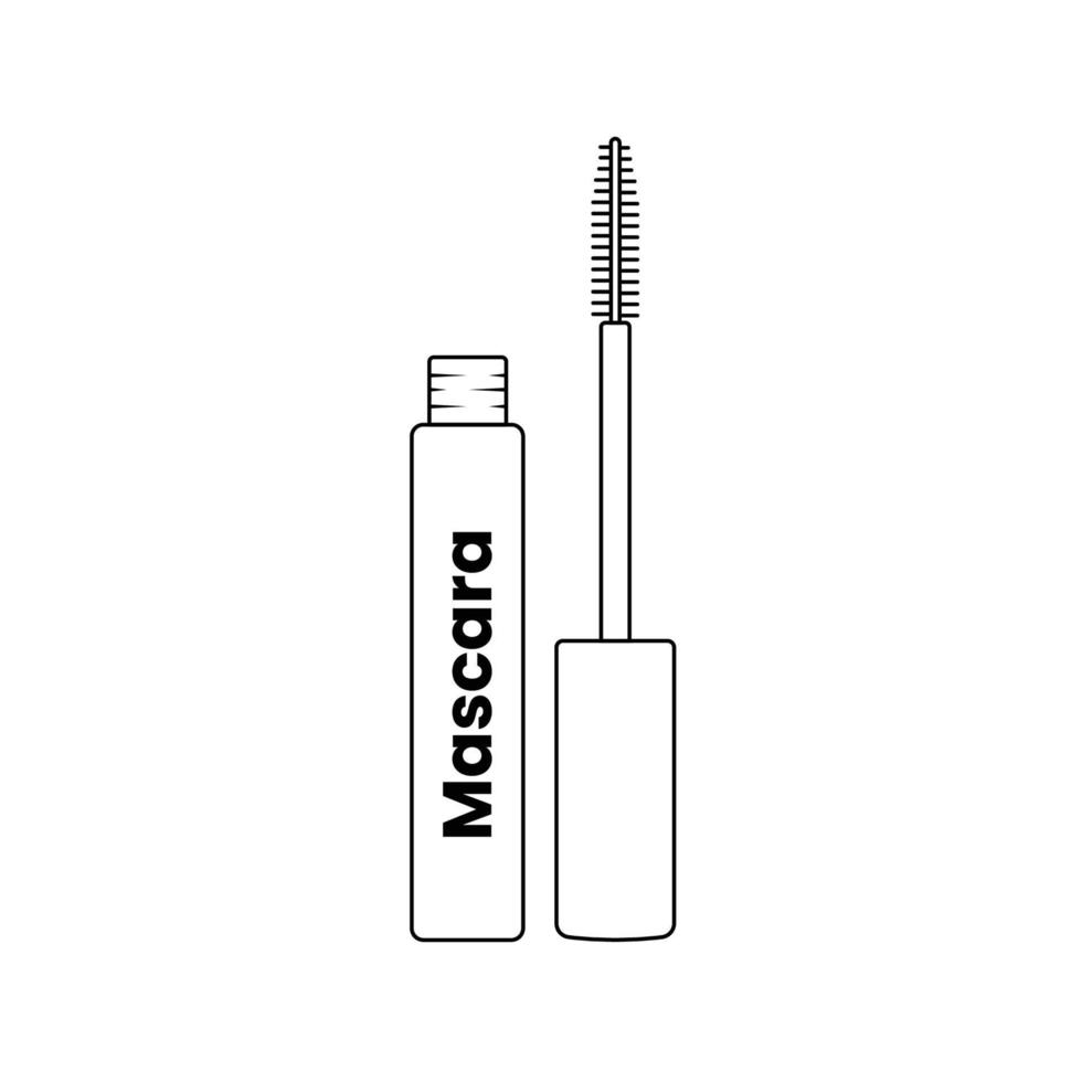 mascara overzicht pictogram illustratie op geïsoleerde witte achtergrond vector
