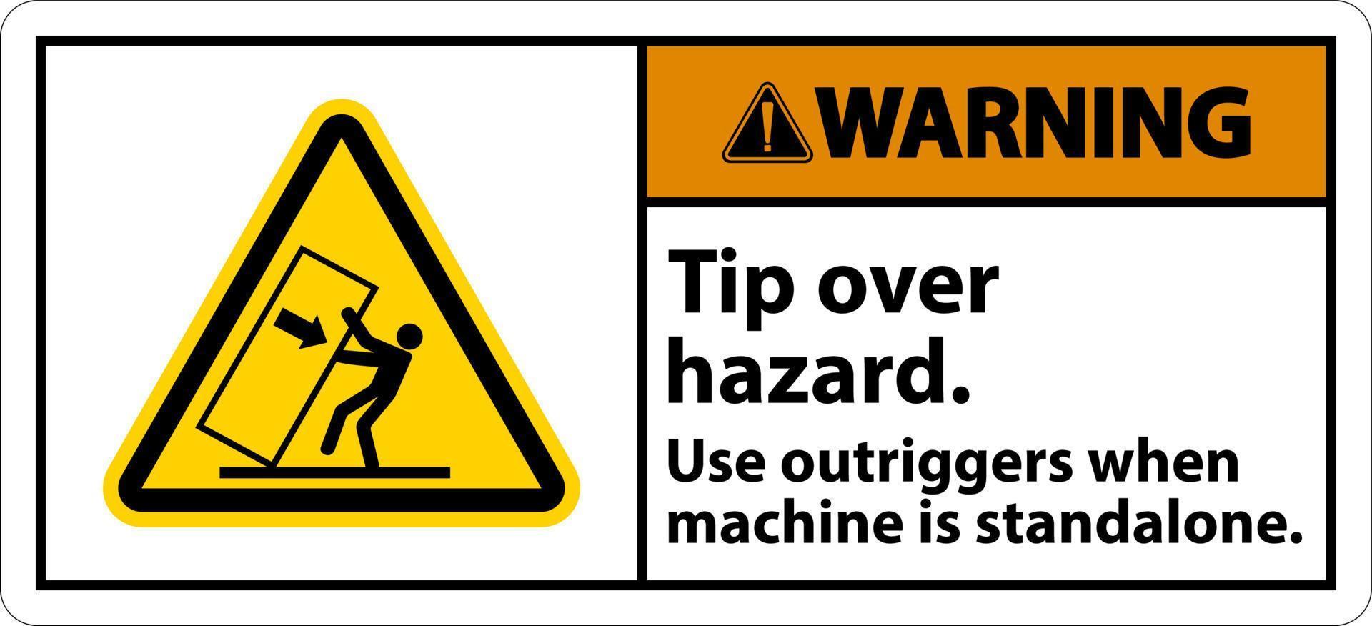 waarschuwing tip over gevaar gebruik stempels label op witte achtergrond vector