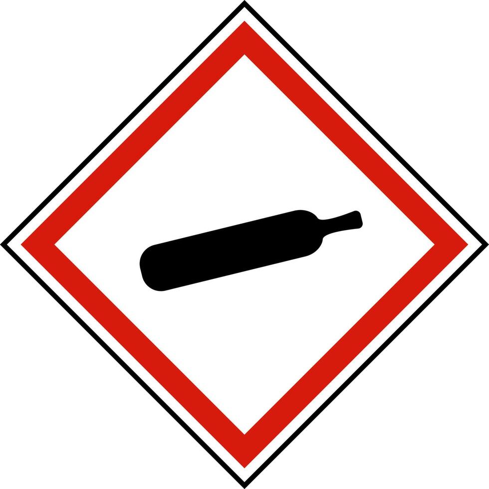 gecomprimeerd gas symbool label op witte achtergrond vector