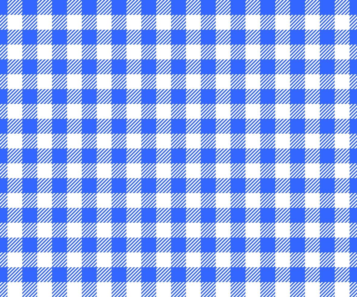 blauw en wit geruite achtergrond met gestreepte vierkanten voor picknickdeken, tafelkleed, plaid, shirt textielontwerp. pastel naadloos patroon. stof geometrische textuur vector