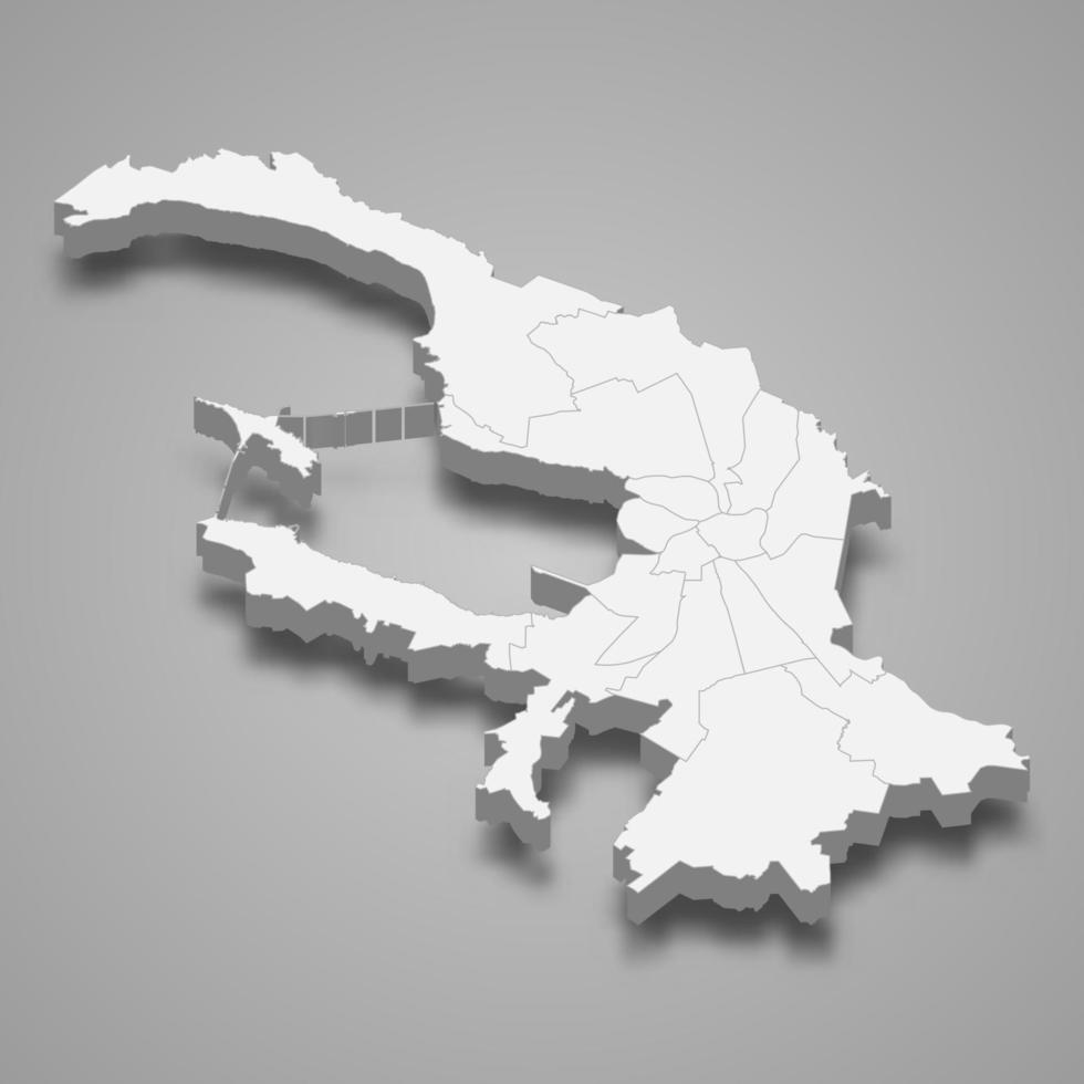 3D-kaart regio van rusland vector