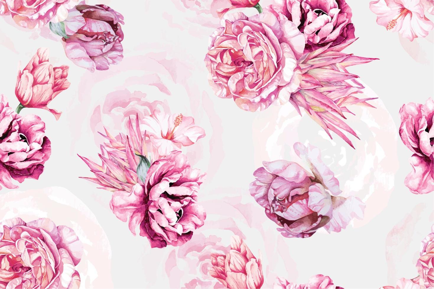 naadloze patroon van bloeiende bloemen geschilderd in watercolor.designed voor luxe stof en behang, vintage style.hand getekende botanische bloemmotief. vector