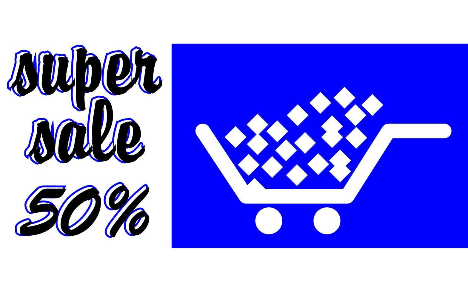 super sale coupon 50 banner korting klassieke sjabloon vector