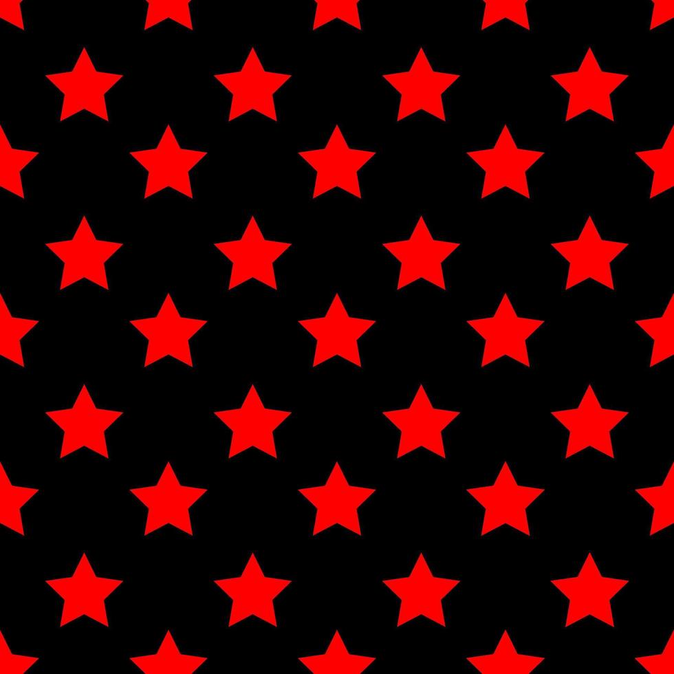 naadloos abstract rood sterpatroon op zwarte achtergrond, vectorillustratietextuur voor papier, verpakking en stof vector
