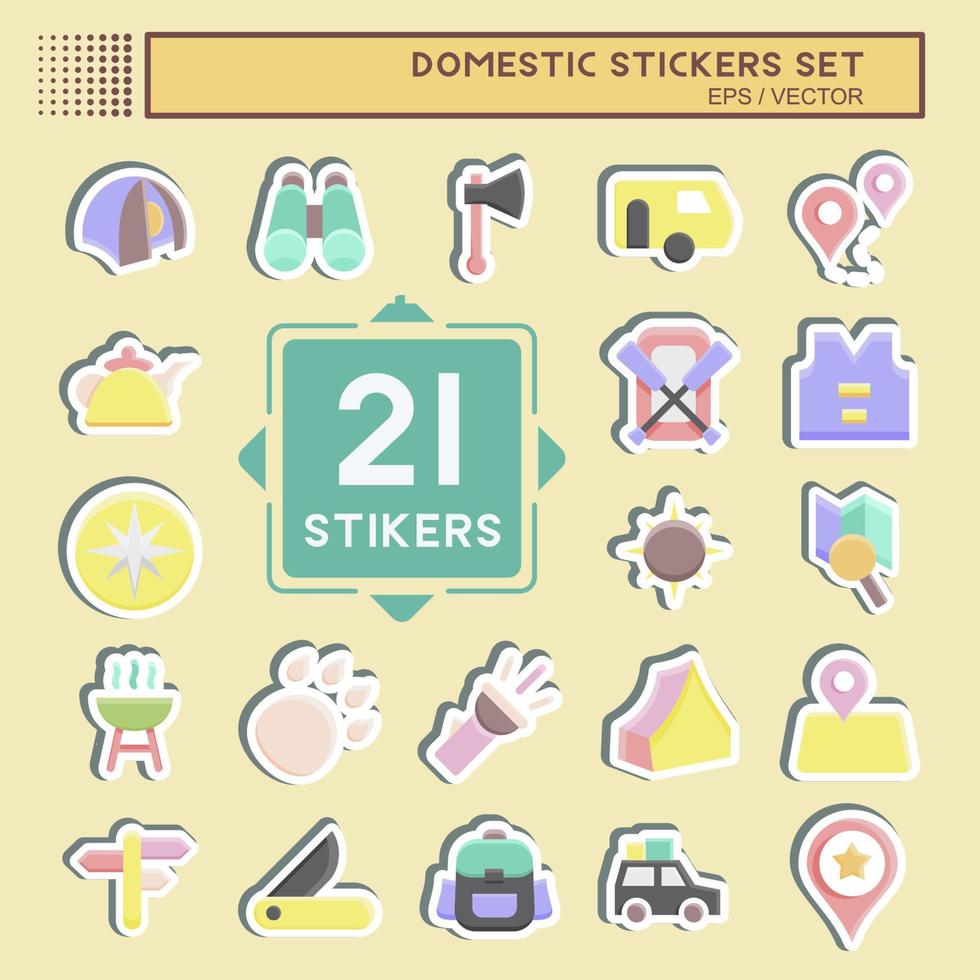 sticker set binnenlandse. geschikt voor onderwijs. eenvoudig ontwerp bewerkbaar. ontwerp sjabloon vector. eenvoudige illustratie vector