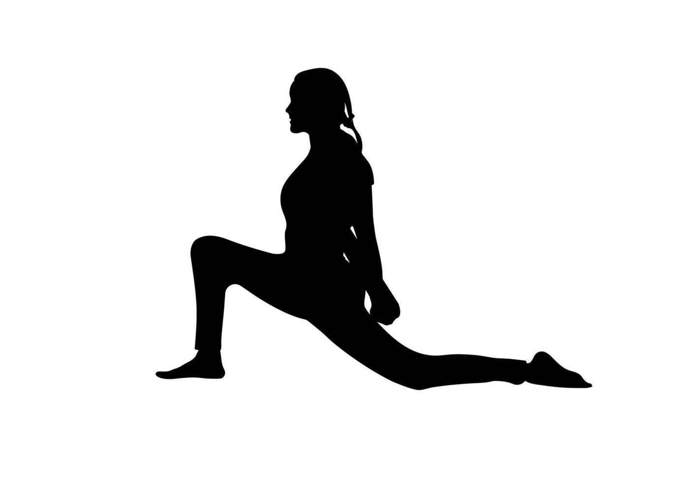 grafisch ontwerp silhouet vrouwen oefenen workout yoga poses vector illustratie