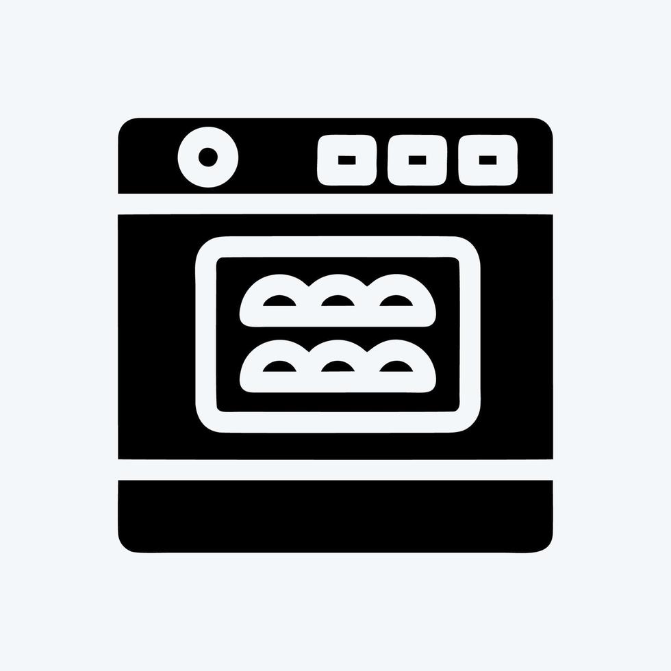 icoon oven. geschikt voor bakkerijsymbool. glyph-stijl. eenvoudig ontwerp bewerkbaar. ontwerp sjabloon vector. eenvoudige illustratie vector