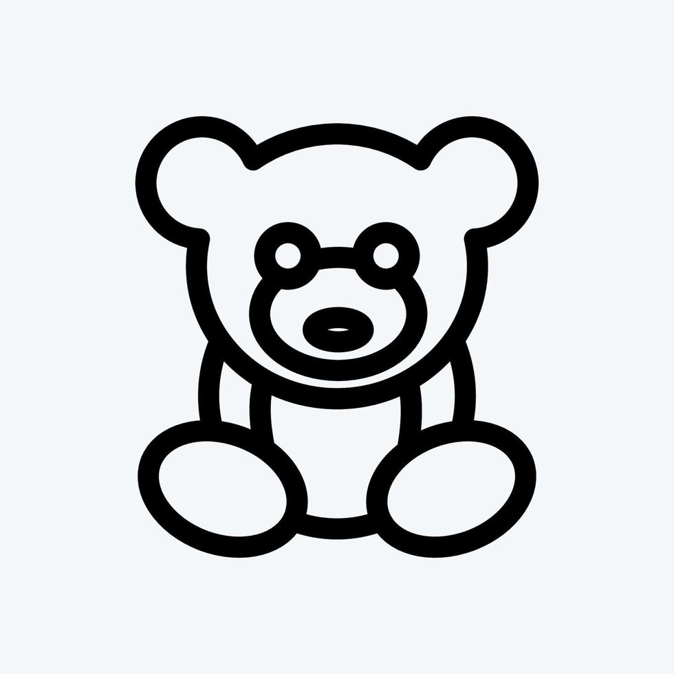 pictogram teddybeer. geschikt voor kinderen symbool. lijn stijl. eenvoudig ontwerp bewerkbaar. ontwerp sjabloon vector. eenvoudige illustratie vector